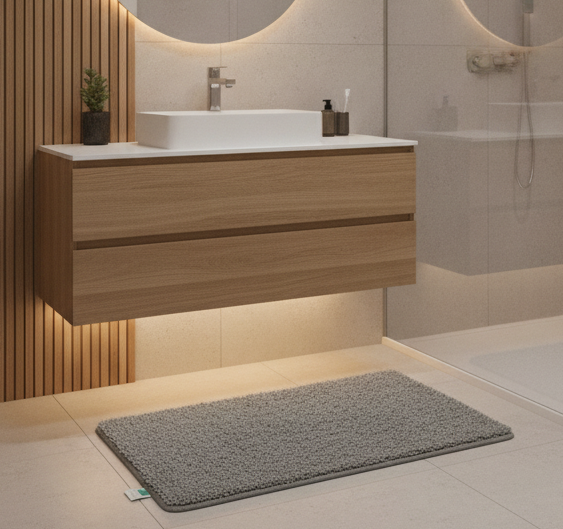 High-Pile Sky Soft Bath Mat – Fluffy Shaggy Bathroom Rug Non-Slip Quick-Dry - Ensuite Setting