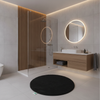 Round Microfibre Bath Mat Black 95cm – Deep Pile Non-Slip Ba - Ensuite Setting
