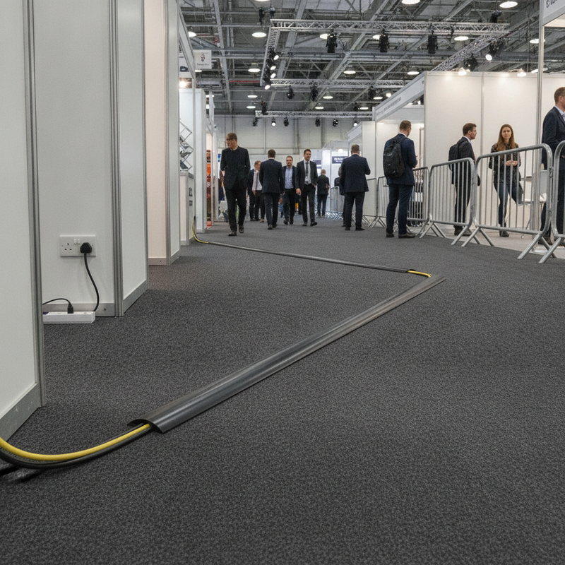 Heavy-Duty PVC Floor Cable Cover - Event Venue Setting