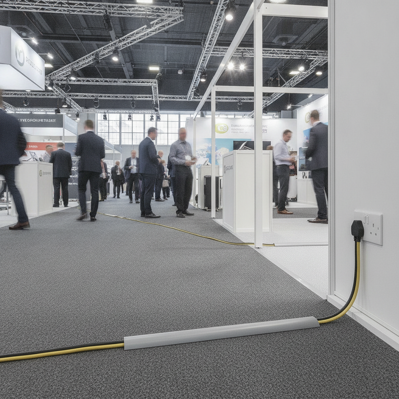 Heavy-Duty PVC Floor Cable Cover - Event Venue Setting