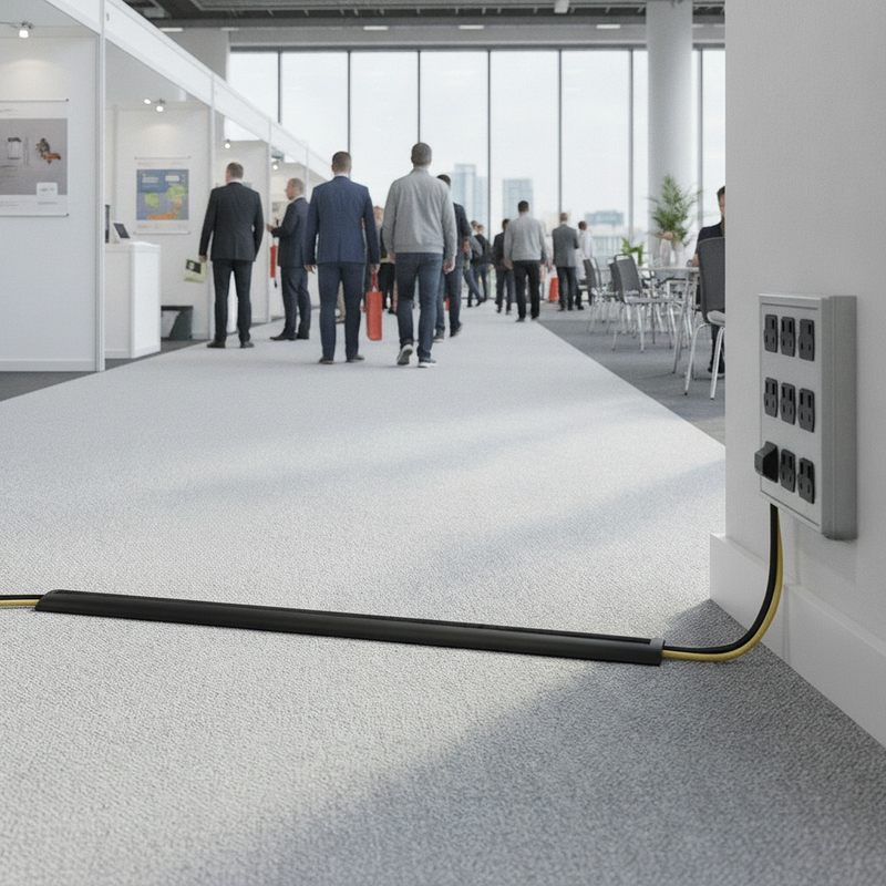 Heavy-Duty PVC Floor Cable Cover - Event Venue Setting