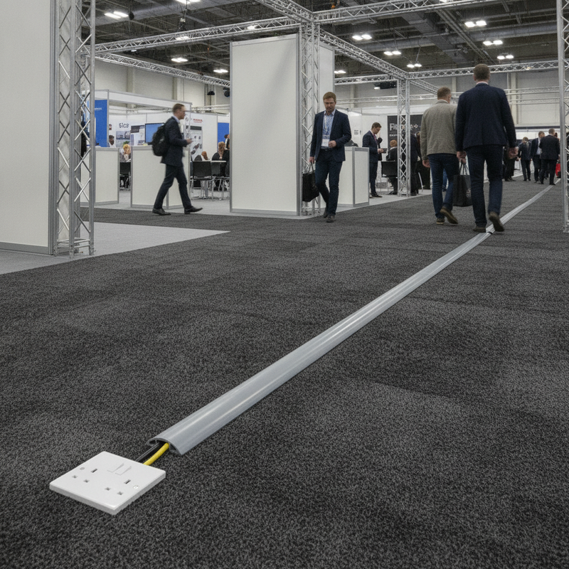 Heavy-Duty PVC Floor Cable Cover - Event Venue Setting