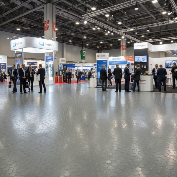 Exhibition Flooring Studded Penny Rubber R11 Non-Slip Trade Show & Event Halls - industrial mat UK - product hero shot showing full dimensions