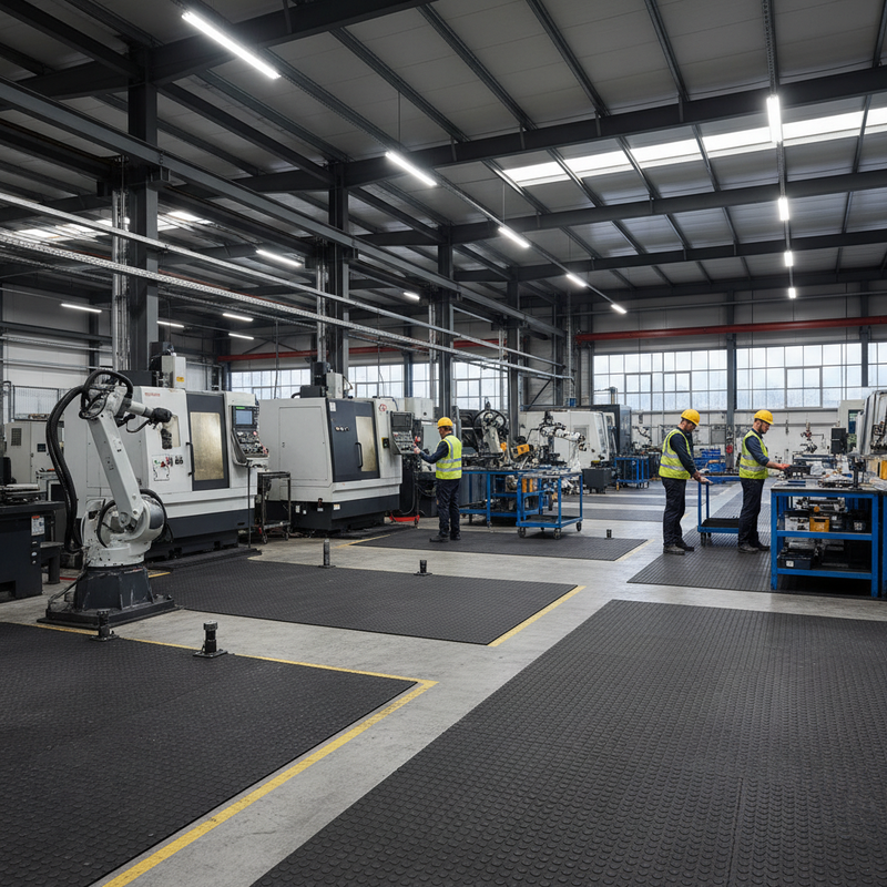 Plain Black Rubber Flooring - In Use
