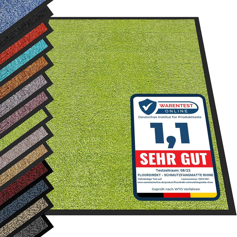 ® Dirt Trapper Mat, Doormat in Many Sizes, Door Mat for Front Door Indoor and Outdoor Use (Light Green, 40 x 60 cm) - Entrance Mat for UK homes and businesses