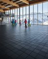 Cable car station rubber floor tiles 500mm x 500mm winter sports flooring