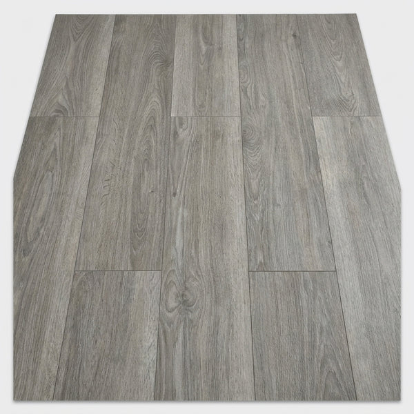 Grey oak vinyl lino flooring planks flat-lay product shot