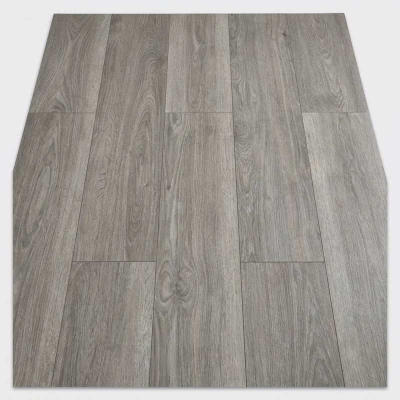 Grey oak vinyl lino flooring planks flat-lay product shot