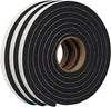 3-Pack Black Self-Adhesive Jumbo Rubber Foam Weatherstrip for Maximize Protection