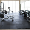 17mm Heavy Duty Rubber Gym Mat installed in professional home gym with Olympic barbell