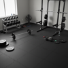 12mm Rubber Gym Tiles in UK Home Gym with Barbells Dumbbells and Squat Rack