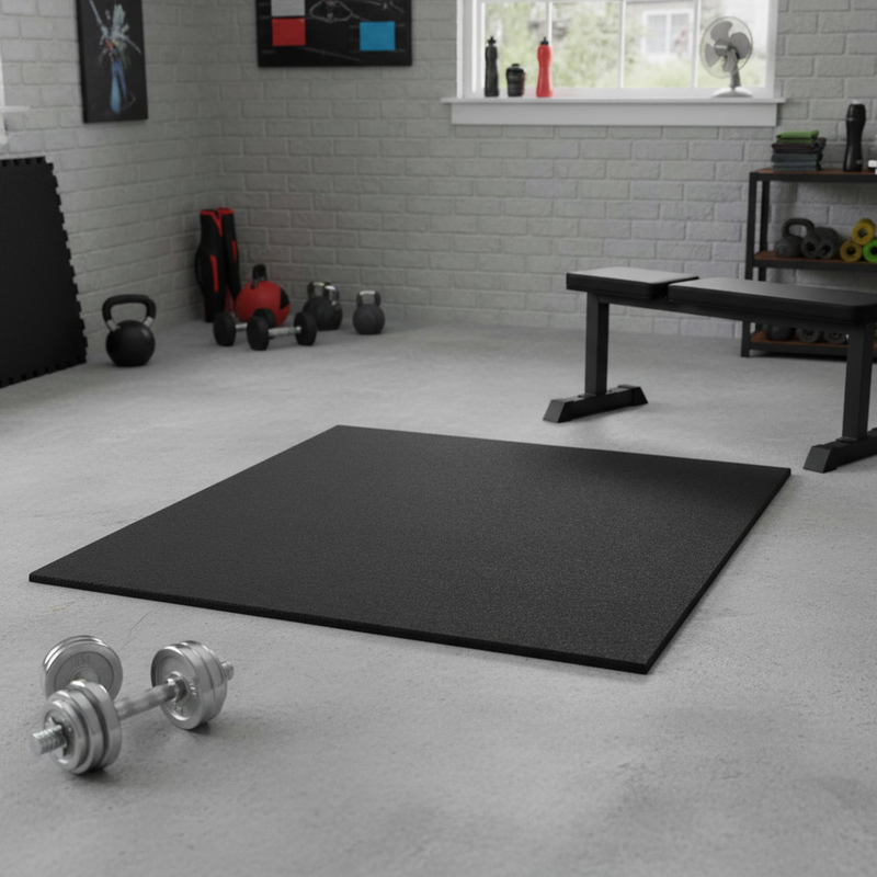Home Gym Rubber Mats 11mm - Impact Resistant Weightlifting Exercise Flooring