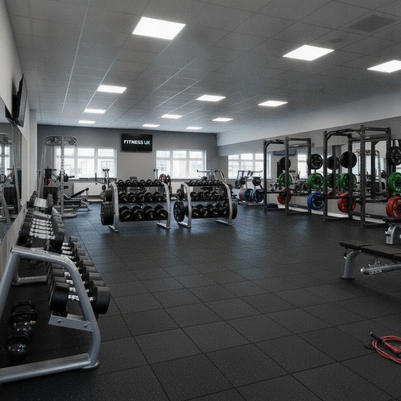 Gym Rubber Flooring Tiles UK - Home Gym Setting