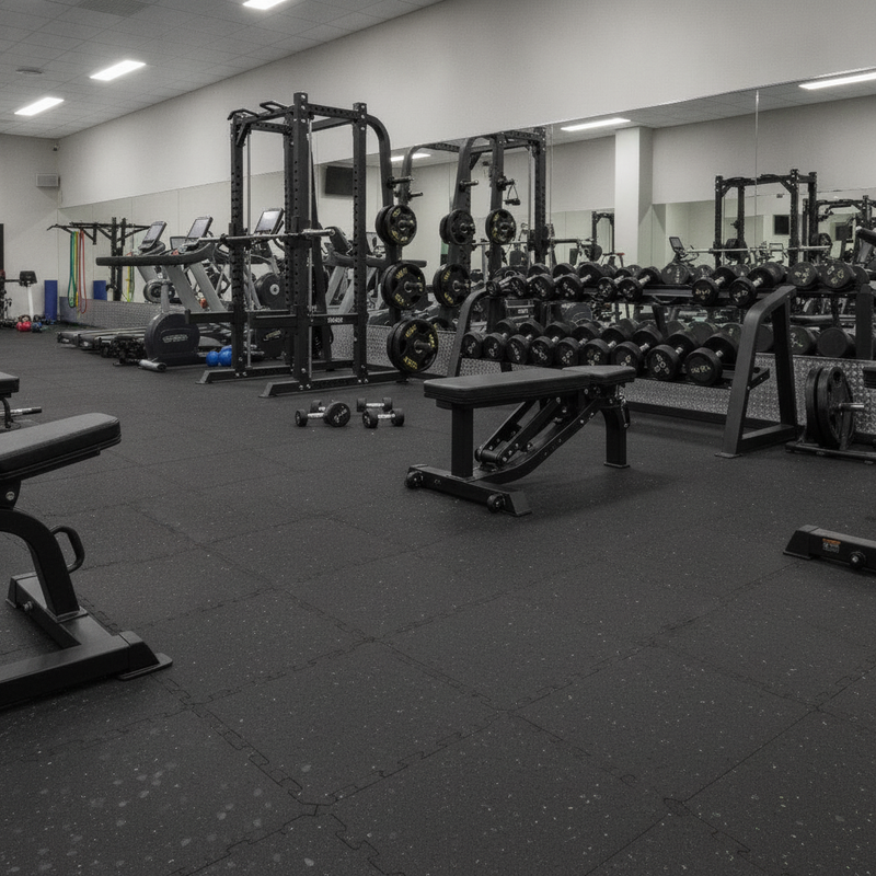 Gym Rubber Flooring Tiles UK - Home Gym Setting