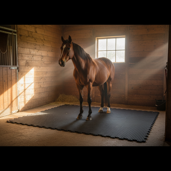 Heavy Duty Rubber Horse Stable Mat - 6ft x 4ft Premium Equestrian Flooring