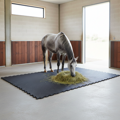 Heavy Duty Interlocking Rubber Horse Mats | Stable & Barn Flooring | 17mm Thick | Equestrian Matting | Anti-Slip