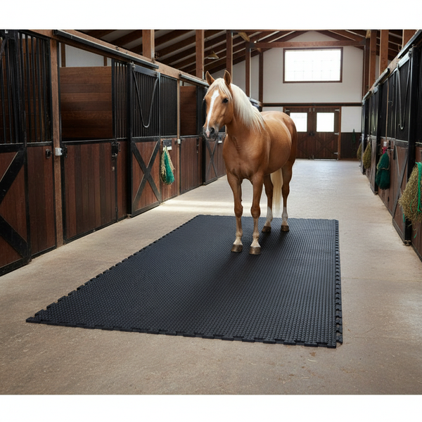 Heavy Duty Rubber Horse Stable Mat - 6ft x 4ft Premium Equestrian Flooring