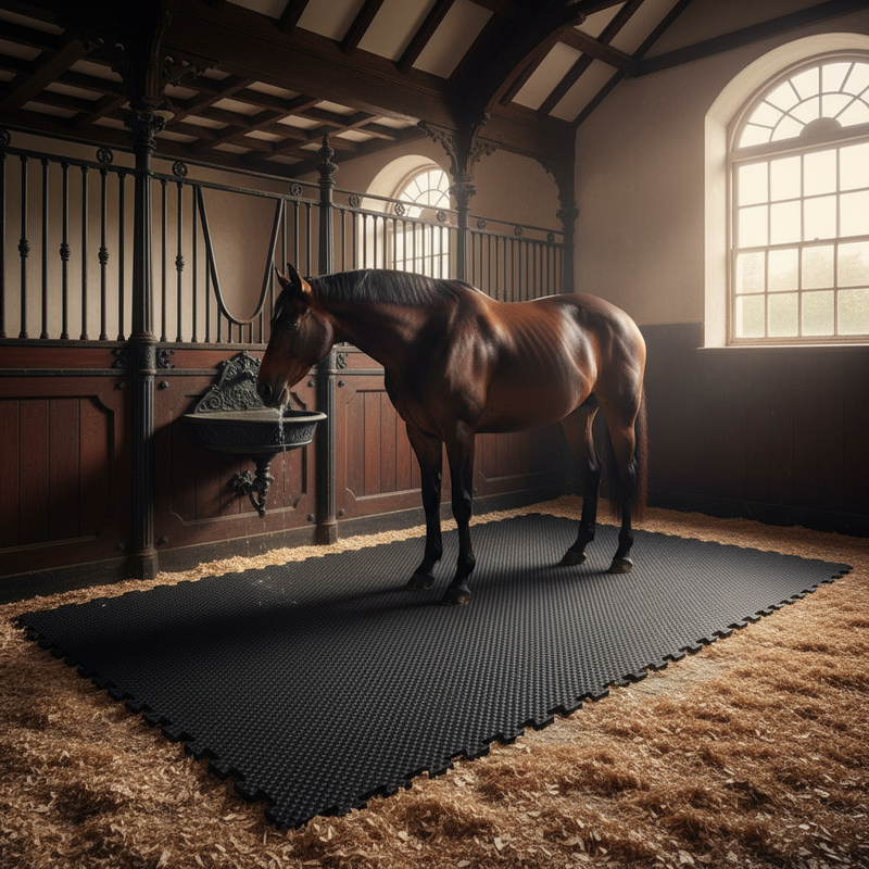 Heavy Duty Rubber Horse Stable Mat - 6ft x 4ft Premium Equestrian Flooring