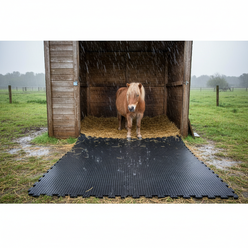 Heavy Duty Rubber Horse Stable Mat - 6ft x 4ft Premium Equestrian Flooring