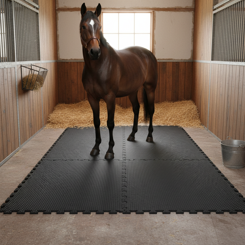 Heavy Duty Rubber Horse Stable Mat - 6ft x 4ft Premium Equestrian Flooring