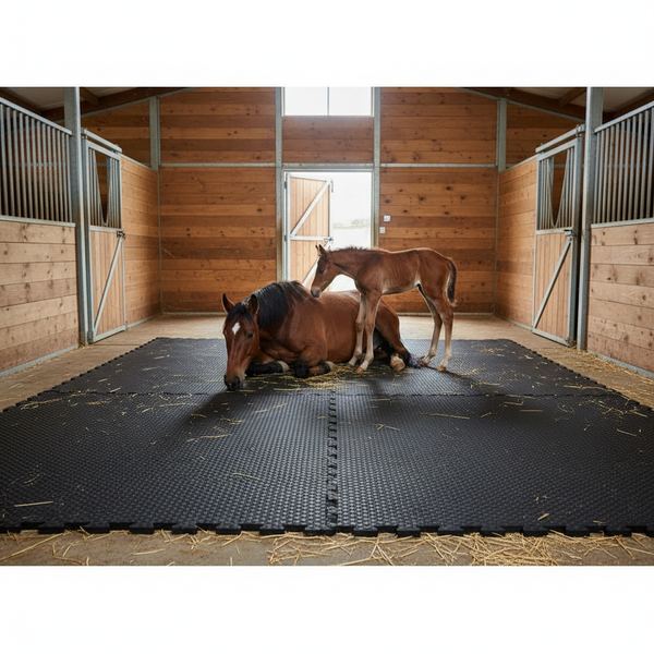 Heavy Duty Rubber Horse Stable Mat - 6ft x 4ft Premium Equestrian Flooring