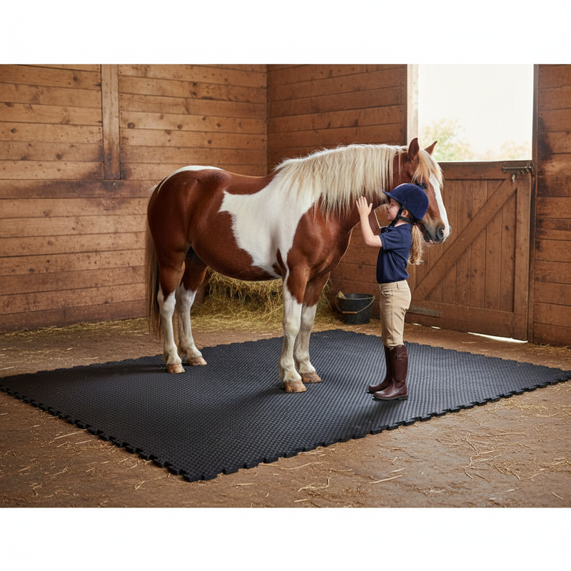 Heavy Duty Rubber Horse Stable Mat - 6ft x 4ft Premium Equestrian Flooring