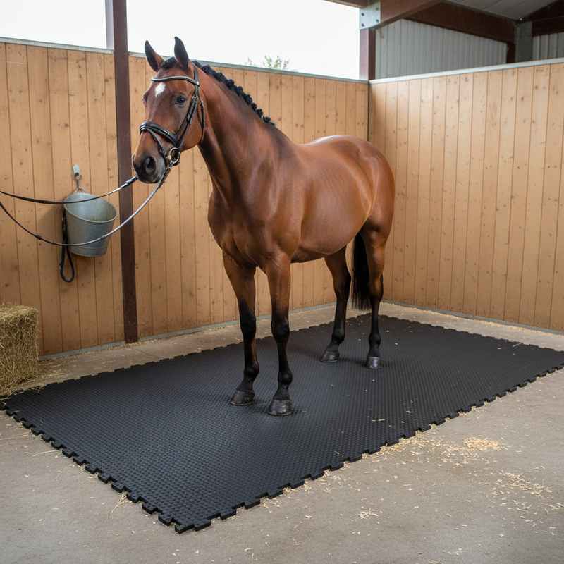 Heavy Duty Rubber Horse Stable Mat - 6ft x 4ft Premium Equestrian Flooring