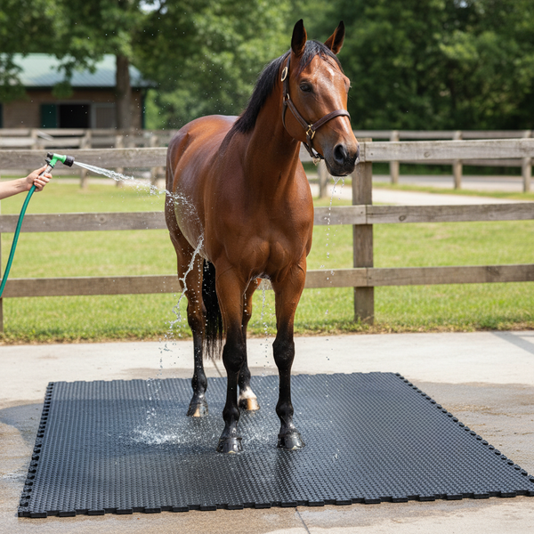 Heavy Duty Rubber Horse Stable Mat - 6ft x 4ft Premium Equestrian Flooring