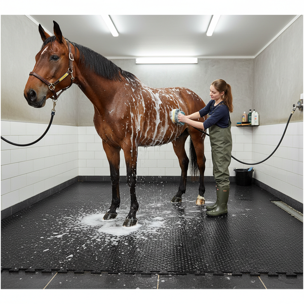 Heavy Duty Rubber Horse Stable Mat - 6ft x 4ft Premium Equestrian Flooring