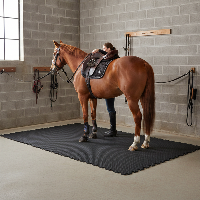 Heavy Duty Rubber Horse Stable Mat - 6ft x 4ft Premium Equestrian Flooring