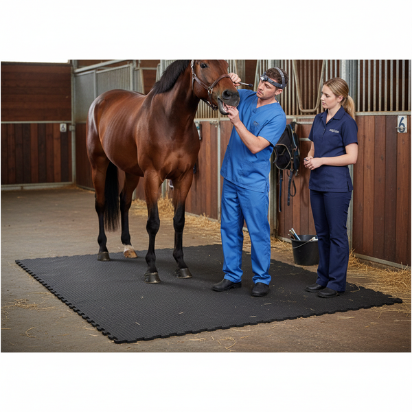 Heavy Duty Rubber Horse Stable Mat - 6ft x 4ft Premium Equestrian Flooring