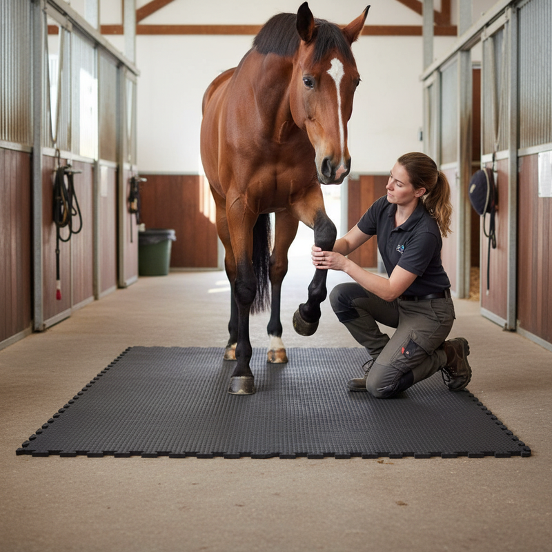 Heavy Duty Rubber Horse Stable Mat - 6ft x 4ft Premium Equestrian Flooring