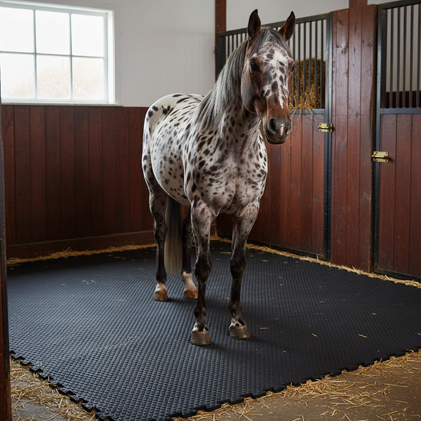 Heavy Duty Rubber Horse Stable Mat - 6ft x 4ft Premium Equestrian Flooring