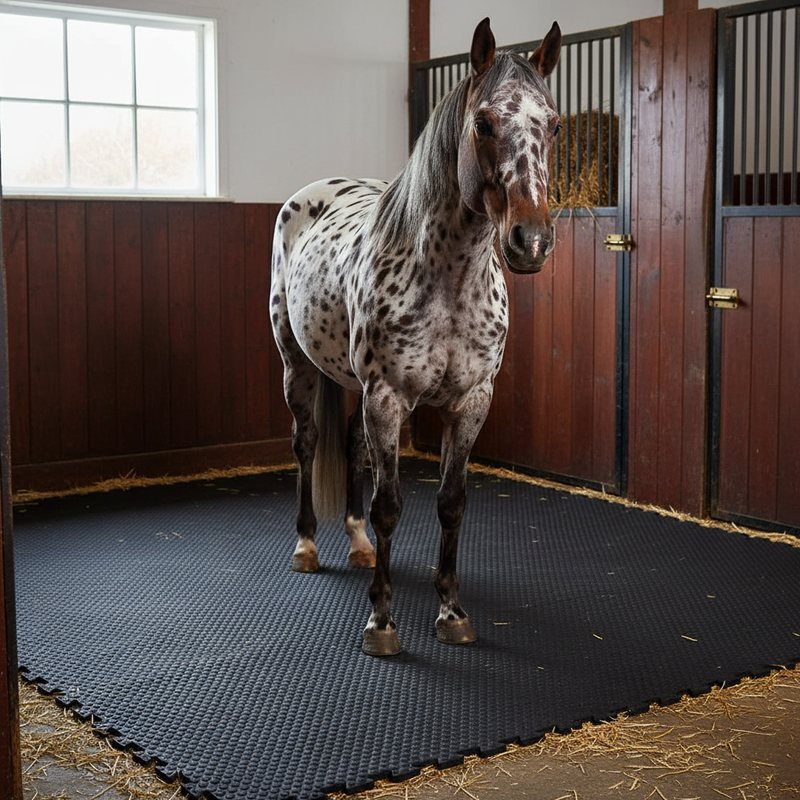 Heavy Duty Rubber Horse Stable Mat - 6ft x 4ft Premium Equestrian Flooring
