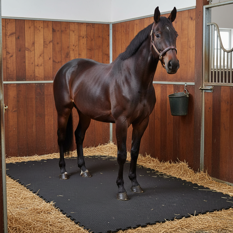 Heavy Duty Rubber Horse Stable Mat - 6ft x 4ft Premium Equestrian Flooring