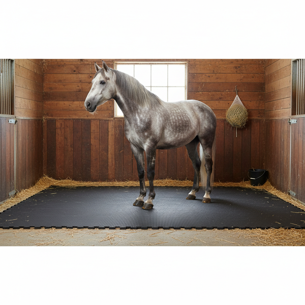 Heavy Duty Rubber Horse Stable Mat - 6ft x 4ft Premium Equestrian Flooring