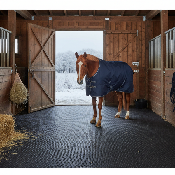 Heavy Duty Rubber Horse Stable Mat - 6ft x 4ft Premium Equestrian Flooring