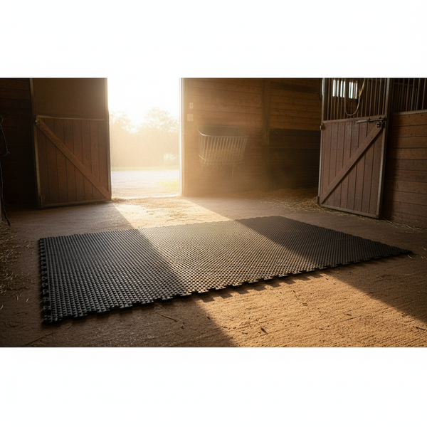 Heavy Duty Rubber Horse Stable Mat - 6ft x 4ft Premium Equestrian Flooring