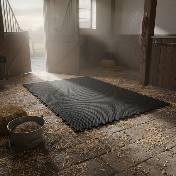 Heavy Duty Rubber Horse Stable Mat - 6ft x 4ft Premium Equestrian Flooring