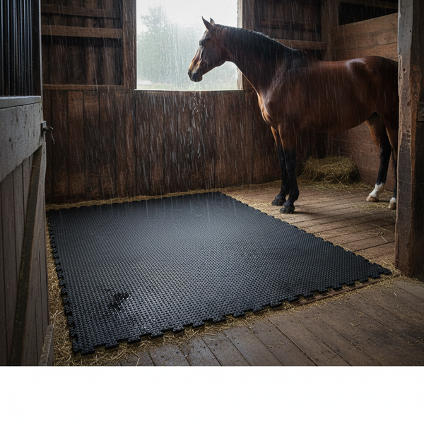 Heavy Duty Rubber Horse Stable Mat - 6ft x 4ft Premium Equestrian Flooring