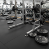 MatPro Jet Black Rubber Gym Mat Roll — close-up texture detail
