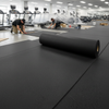 MatPro Jet Black Rubber Gym Mat Roll — installation example