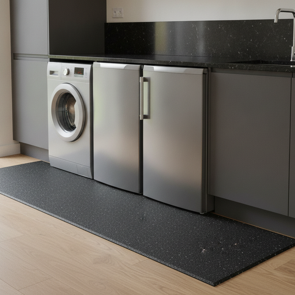 Anti-Vibration Mat 60×60cm 5mm – Non-Slip Rubber Underlay for Washing Machine - Kitchen Appliance Setting