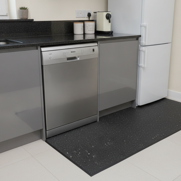 Heavy-Duty Anti-Vibration Mat 60×60cm 20mm – Cut-to-Size Rubber Machine Underlay - Kitchen Appliance Setting