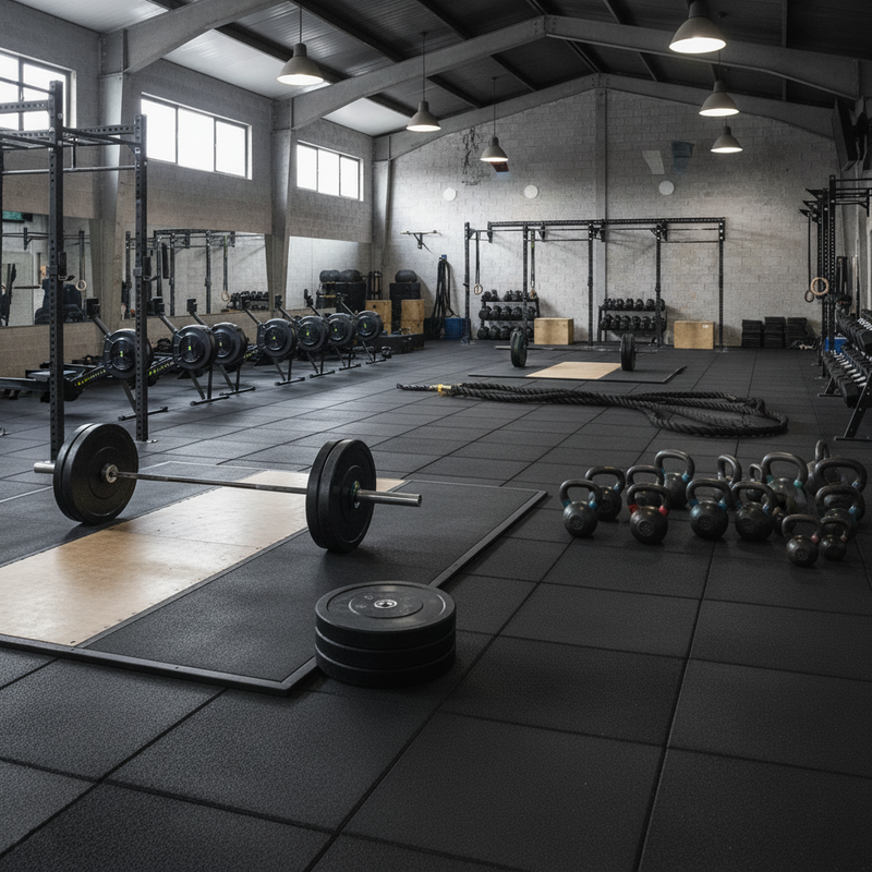 MatPro Konnecta Velvet Black Premium Self-Locking Gym Tiles 20mm — close-up texture detail