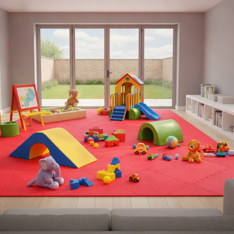 Premium EVA Foam Interlocking Floor Tiles 50cm x 50cm 14mm - Lifestyle Shot Setting