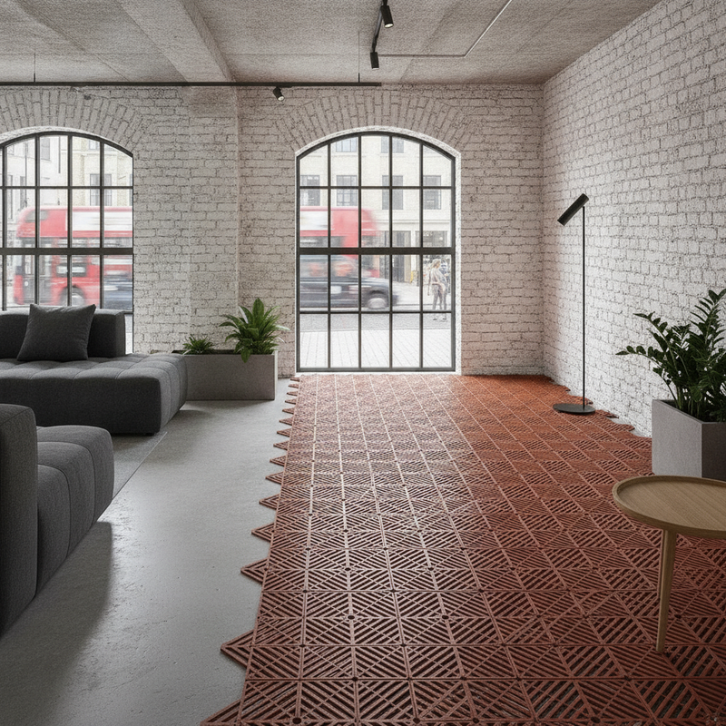 Plastic Interlocking Decking Tiles - Lifestyle Shot Setting