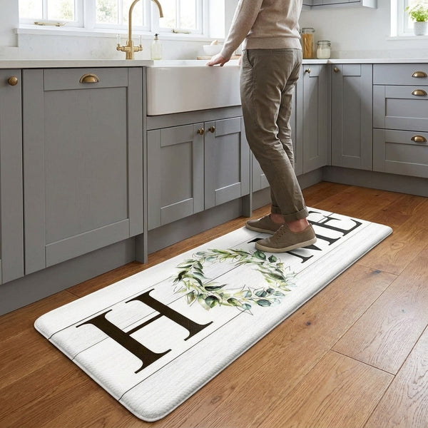 Anti-fatigue kitchen mat set of 2 in front of UK kitchen sink