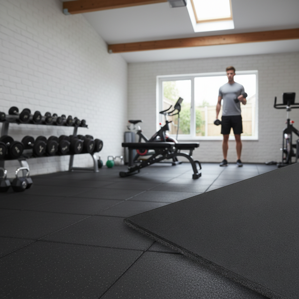 MatPro 20mm Heavy Duty Rubber Gym Flooring Tile - Shock Absorbing Weight Training