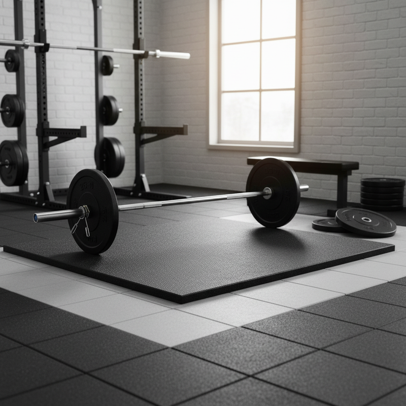 MatPro 30mm Heavy Duty Rubber Gym Floor Tile in home gym setting